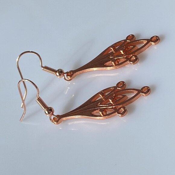 ❤️ Copper Leaf Drop Earrings - Picture 9 of 10
